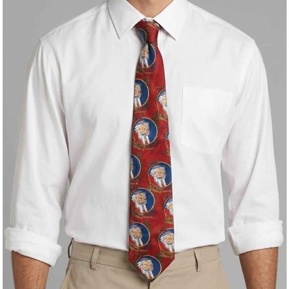 Jingle Bells Santa Claus Polyester 58” Christmas Tie